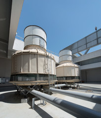 air conditioning systems on a roof	