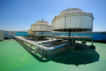 air conditioning systems on a roof	