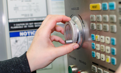 Button on the cnc machine