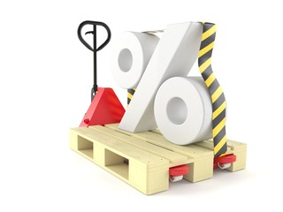 Hand pallet truck with percent symbol