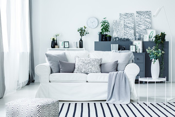 White sofa in classy interior
