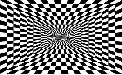 One-point perspective tunnel optical illusion vector