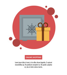Online shopping infographic with cartoon elements vector illustration graphic design