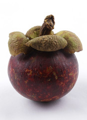 Mangostan auf weißem Hintergrund