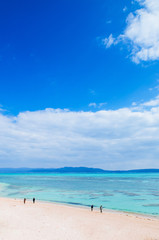 Tourist Kouri beach on Kouri island, Naha, Okinawa, Japan
