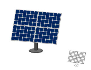 Solar panel. Isolated on white background. 3d Vector illustration.