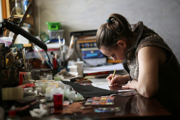 drawing on plate copper, home creative workshop