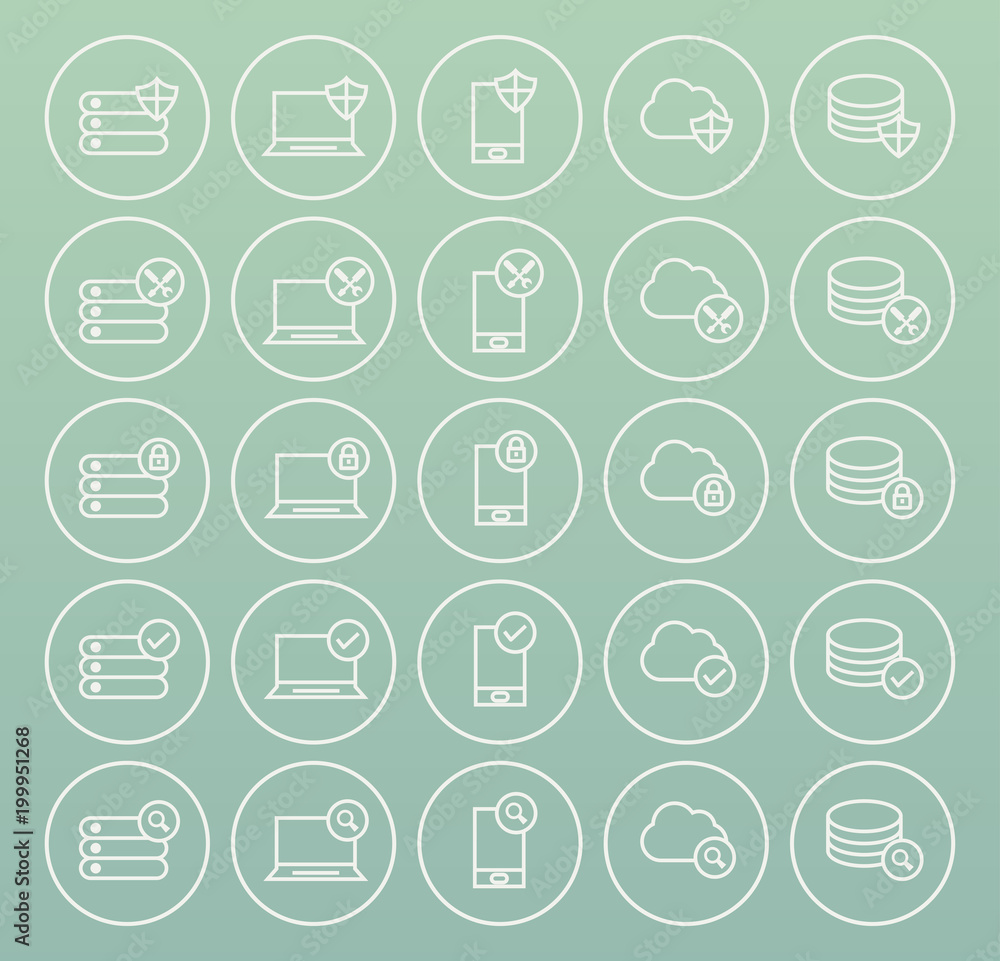Poster set of quality universal standard minimal simple white thin line network , technology and analytics 