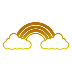 cloud weather climate with rainbow vector illustration design