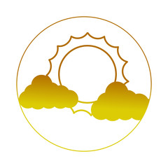 cloud weather climate with sun vector illustration design