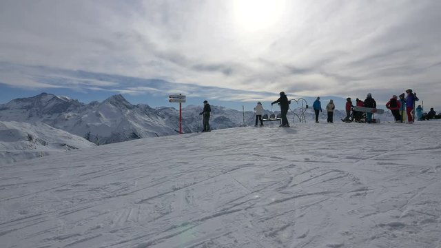 People at La Plagne ski resort in France