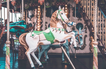 An old fashioned carousel in Nice, France.