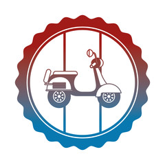 scooter motorcycle seal stamp vector illustration design