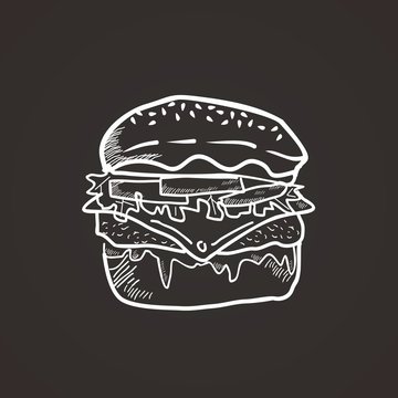 vector of humburger with vintage style