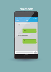 Mobile Phone Chatroom Application Vector Illustration