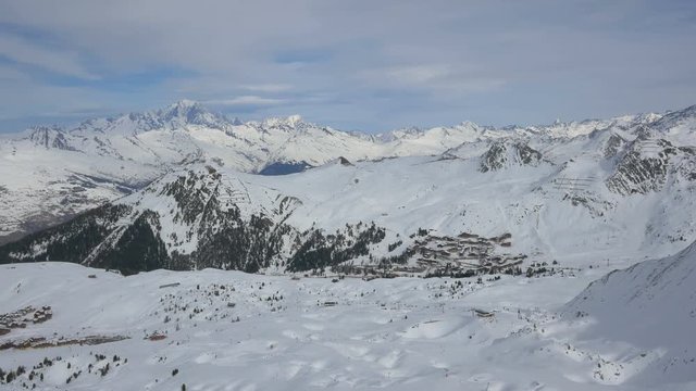 Panoramic view of mountains covered with snow