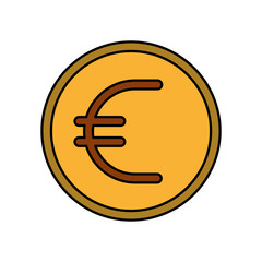 euro coin isolated icon vector illustration design