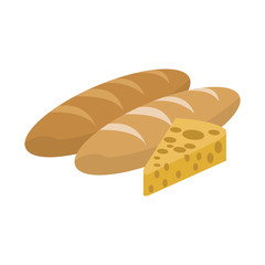 Breads and cheese food vector illustration graphic design