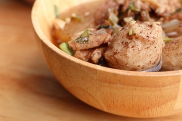 Stewed pork soup with meatball