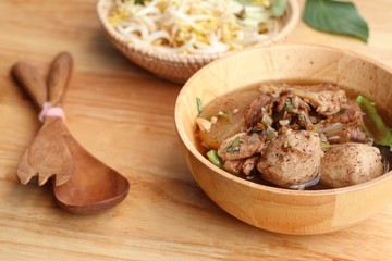 Stewed pork soup with meatball