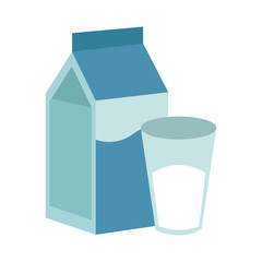 Milk box with glass cup vector illustration graphic design
