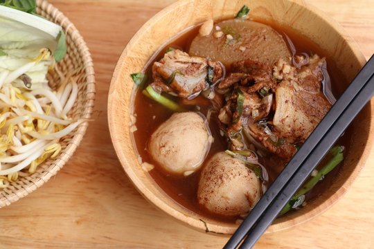Stewed pork soup with meatball