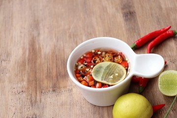 Chili fish sauce with lemon
