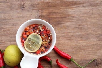 Chili fish sauce with lemon