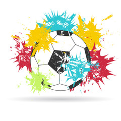 Soccer ball. Grunge vector illustration
