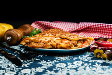 Homemade french buckwheat galette with egg