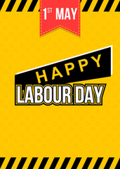 Labour day themed yellow banner witn copy space