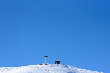 Hoher Ifen  summit cross kleinwalsertal Austria 