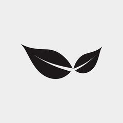 black leaf logo design for organic