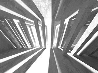 Dark empty room. Concrete rusty walls. Architecture background