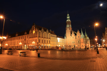 The historic marketplace in Wroclaw, Silesia, Poland