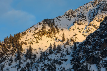Alpenglühen im Winter