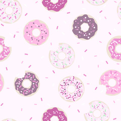 Fototapeta na wymiar pink donut seamless pattern