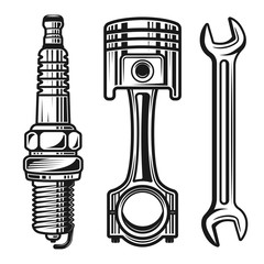 Car or motorcycle repair parts vector objects - obrazy, fototapety, plakaty