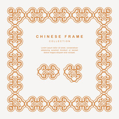 Traditional Chinese Golden Frame Tracery Design Decoration Elements