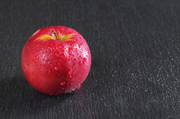 Apple with water drops