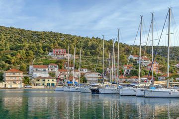 Fototapeta na wymiar Port for yachts in Marina, Croatia