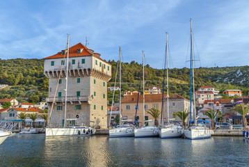 Fototapeta na wymiar Quadrangular tower, Marina, Croatia