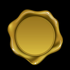 Black and gold wax seal
