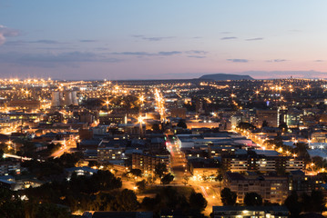 Fototapeta na wymiar Bloemfontein night light cityscape from Naval hill 