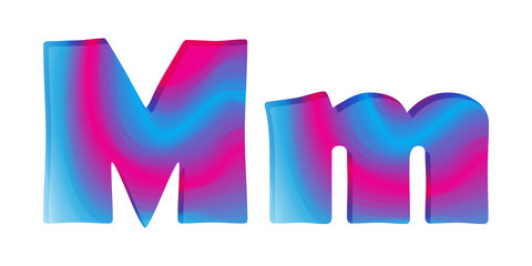 Abstract colorful letter M. Vector illustration.