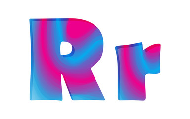 Abstract colorful letter R. Vector illustration.