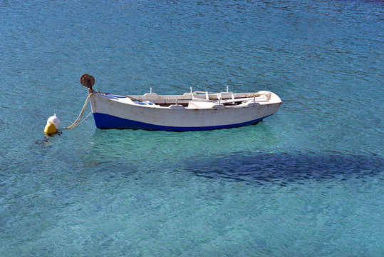 Traditional fishing boats at Milos island Greece