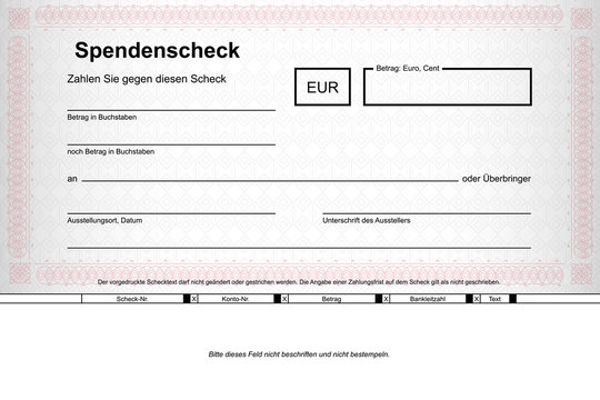 Spendenscheck Ornament - rot