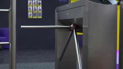 Turnstile in a gym - closeup