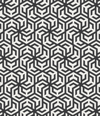 Naklejka na ściany i meble Geometric vector pattern, repeating triangle on hexagon stripe. Monochrome stylish texture. Clean design for fabric wallpaper painted. Pattern is on swatches panel